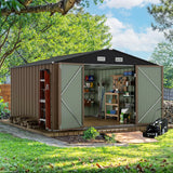 10 x 10 FT Outdoor Storage Shed,Metal Garden Sheds & Outdoor Storage Clearance,Large Tool Shed Outdoor with Single Lockable Door