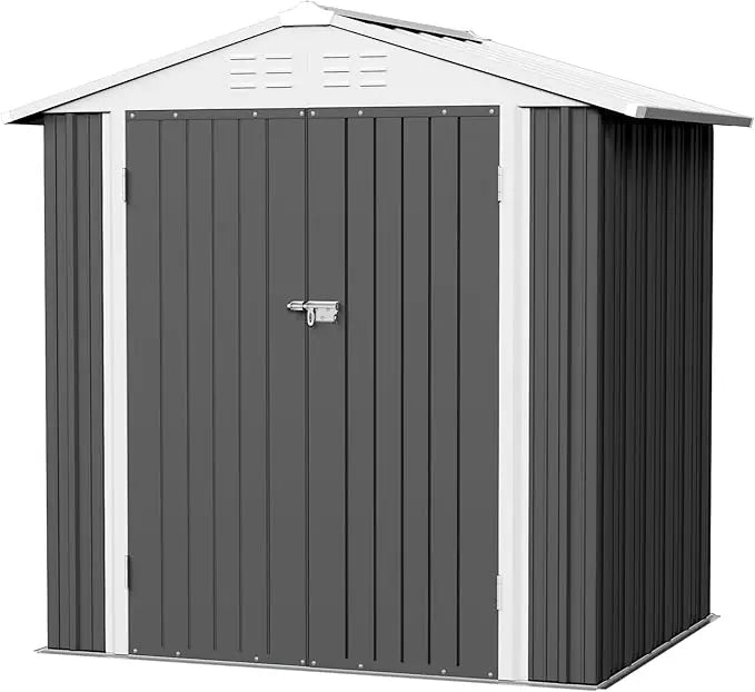 Storage Shed Waterproof Metal Garden Shed with Lockable Door Utility Tool Shed Outdoor Storage for Backyard, Patio and Lawn (6