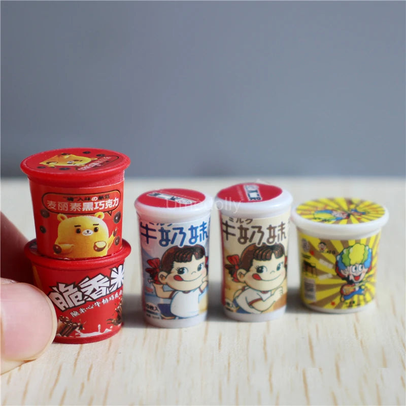 1:6 Scale Miniature Dollhouse Supermarket Shelf Mini Food Snack Beverage for Blyth BJD Doll Accessories Toy