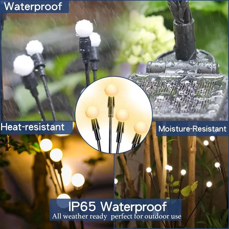 Solar Garden Lights - Upgraded Solar Swaying Light, Sway by Wind, Solar Outdoor Lights, Yard Patio Pathway Decoration