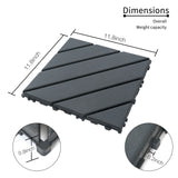 Plastic Interlocking Deck Tiles,44 Pack Patio Deck Tiles,12"x12" Square Waterproof Outdoor All Weather Use, Patio Decking Tiles