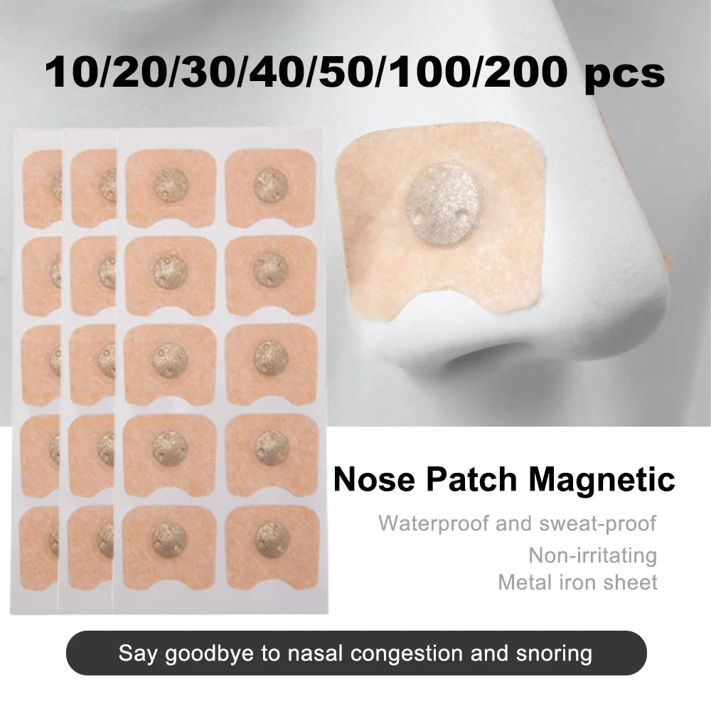 10/100/200 Pcs Nose Patches Magnetic Suction Iron Nasal Strips Increase Air Improve Sleep Quality Reduce Snoring Tools