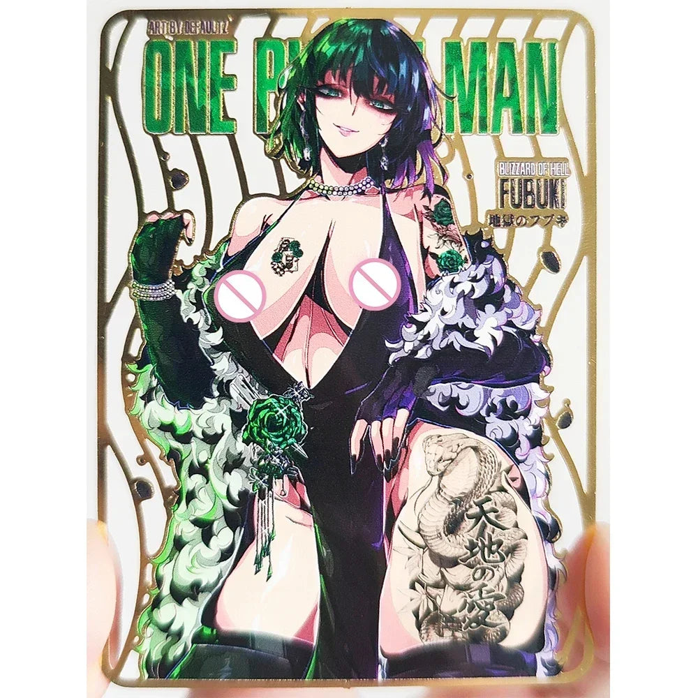 28PC/Set Anime Goddess Story DIY ACG Tsunade Albedo Kurumi Sexy Metal Card Collectible Cards Boys Play Toys Birthday Gifts