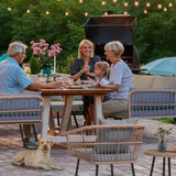 4 Pieces Patio Furniture Set, Outdoor Wicker Patio Conversation Set, All-Weather Rattan Bistro Set with Loveseat Chairs Table S