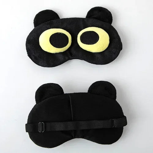 1Pc Cotton Cartoon Face Sleep Eye Mask Cute Funny Eye Cover Sleeping Mask Travel Rest Eye Band Kids Beauty Health Blindfold