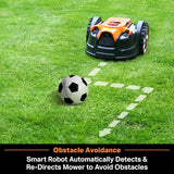 Perimeter Wire Free Robot Lawn Mower Cuts Small Lawns 1000-2000 Square Feet with Optical Navigation, Obstacle Avoidance