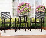 3-Piece Patio Bistro Sets Outdoor Matel Furniture Set with 1 x Table and 2 x Chair for Garden Backyard,Black
