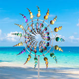 1pc Magical 3D Metal Outdoor Windmill Spinners Unique Metal Kinetic Wind Sculptures  Wind Catchers Lawn Patio Yard Garden Decor