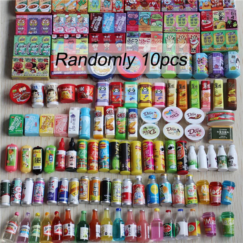 1:6 Scale Miniature Dollhouse Supermarket Shelf Mini Food Snack Beverage for Blyth BJD Doll Accessories Toy