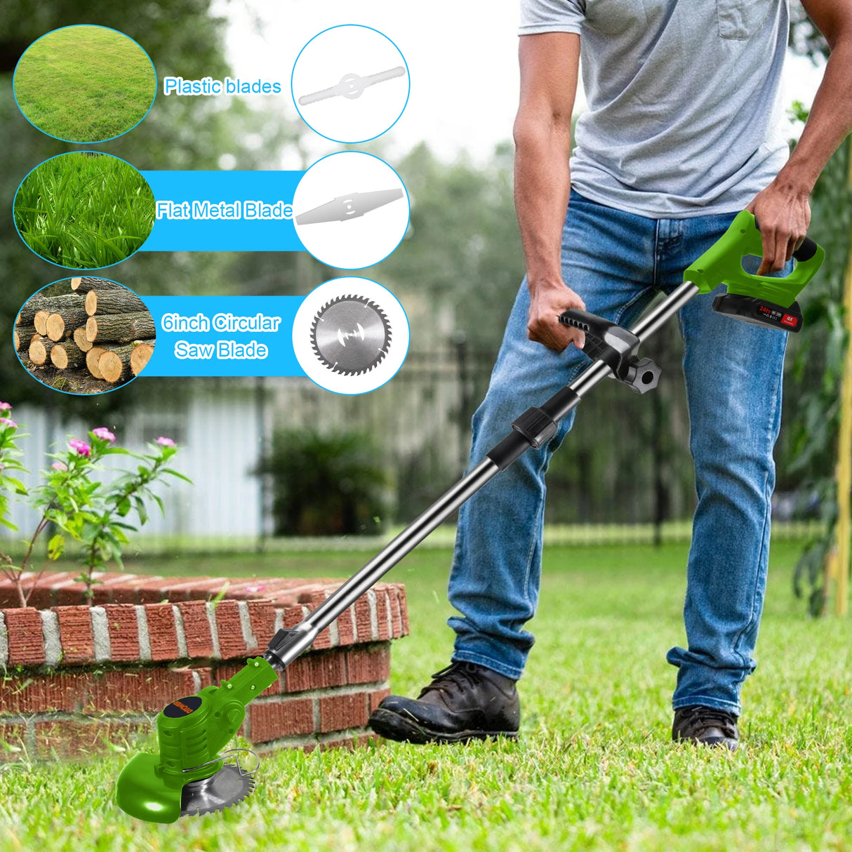 Portable Electric Lawn Mower Versatile Cordless Grass Trimmer Electric Mower Cordless Efficient Garden Tools