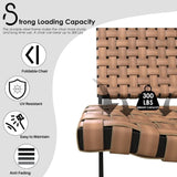3-Piece Outdoor Folding Adirondack Chairs, Weather Resistant Wicker Patio Bistro Chairs and Coffee Table for Balcony Lawn Porch