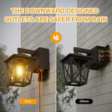 Porch Lights with Outlet, Dusk to Dawn Outdoor Light with Outlet Built-in, Waterproof Anti-Rust Aluminum Outside Light with GFCI
