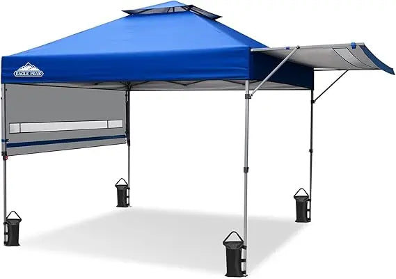 17x10 Pop up Gazebo Canopy Tent Outdoor Instant Canopy Shelter with Adjustable Dual Half Awnings (Blue)