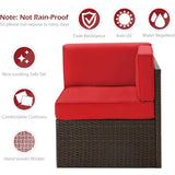 U-MAX Outdoor Sectional Furniture Chair Set with Cushions and Coffee Table,Patio PE Rattan Wicker Sofa, 7 Piece