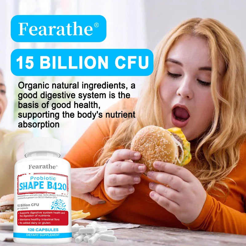 Shape B420 Probiotics, Supplement for Men and Women, Supports Digestive Health and Metabolic Rate, Promotes Nutrient Absorption