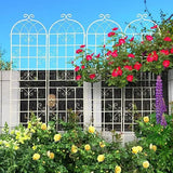 4 Pack Metal Garden Trellis 86.7" H Garden Fence Rustproof Trellis for Climbing Plants Support Roses Flower Outdoor Lawn Green-B