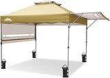 17x10 Pop up Gazebo Canopy Tent Outdoor Instant Canopy Shelter with Adjustable Dual Half Awnings (Blue)