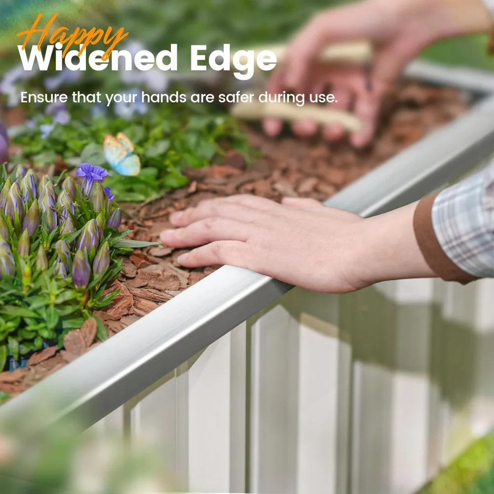 Raised Garden Bed 68" x 36" x 12" (2 Packs) Galvanized Steel Metal Outdoor Planter Kit Box for Vegetables, Flowers