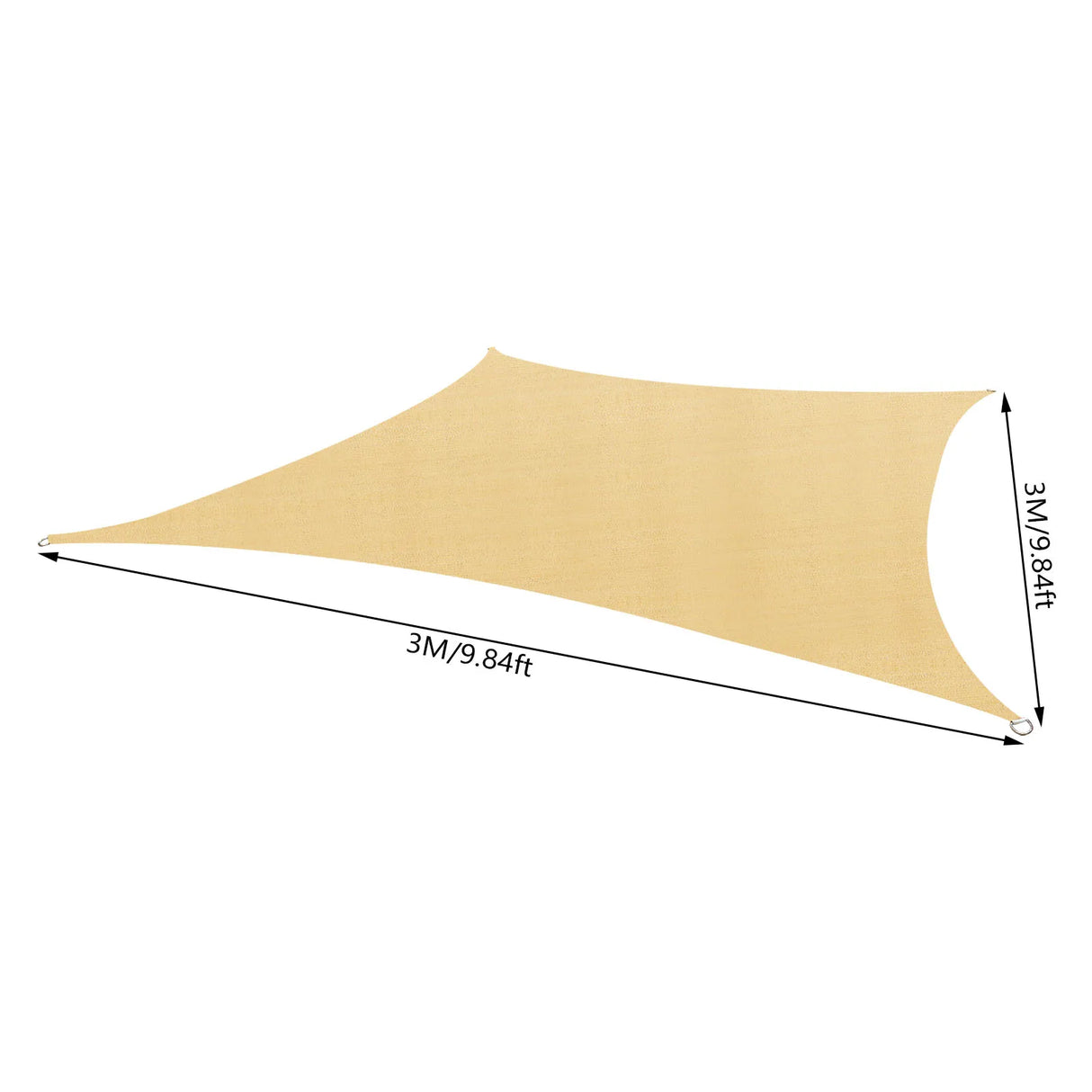 3*3M Sun Shade Sail Square Sun Shelter Waterproof UV-Proof Awning for Garden Pool Lawn Terrace