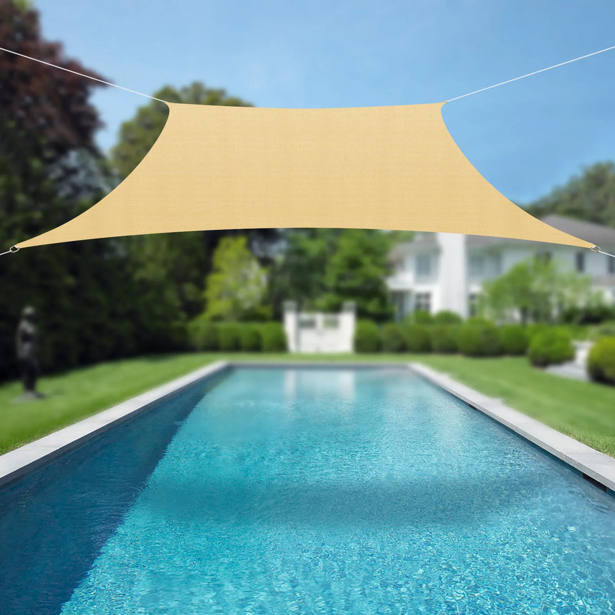 3*3M Sun Shade Sail Square Sun Shelter Waterproof UV-Proof Awning for Garden Pool Lawn Terrace