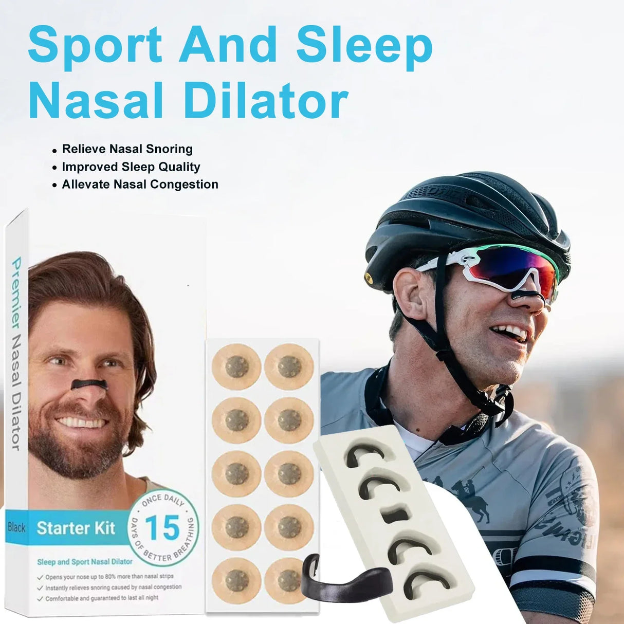 30Pairs Sport Nasal Strips Magnetic Nasal Breathing Dilator Kits Increase Air Intake Sleeping Nose Breathe Strips Nasal Dilators
