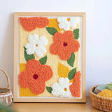 Punch Needles Embroidery Package Kit Beginner Flower Yarn Magic Needle For Embroidery Set Home Decor Needle Art Craft Kit Gift