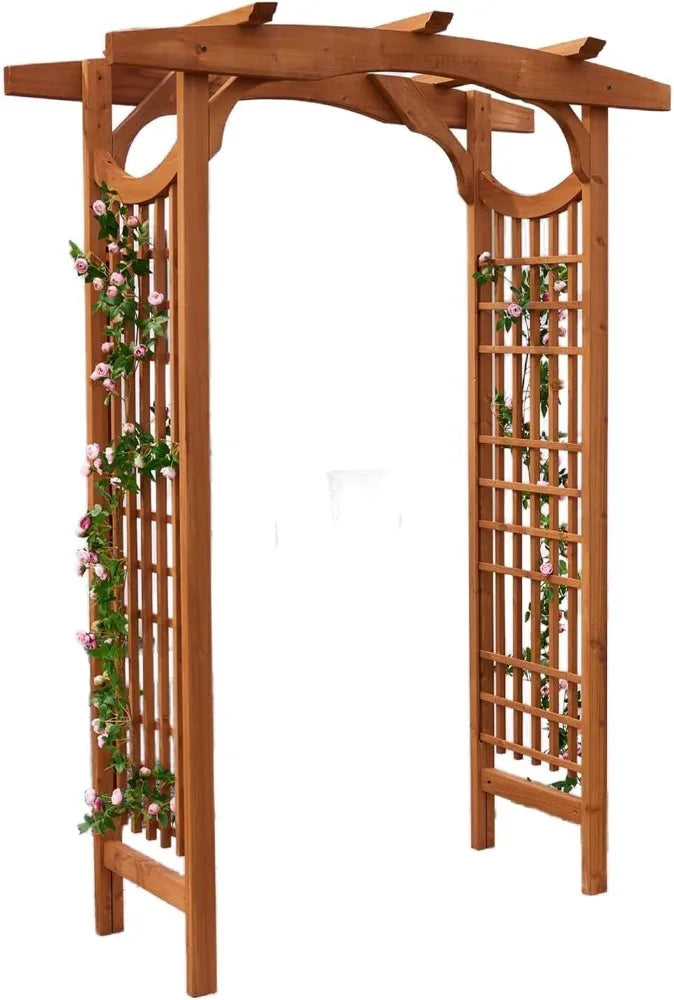 Wooden Garden Arch Premium Outdoor Trellis for Climbing Plants, 83.12”H×59”W×29.75’’D, Also can be Used for Wedding
