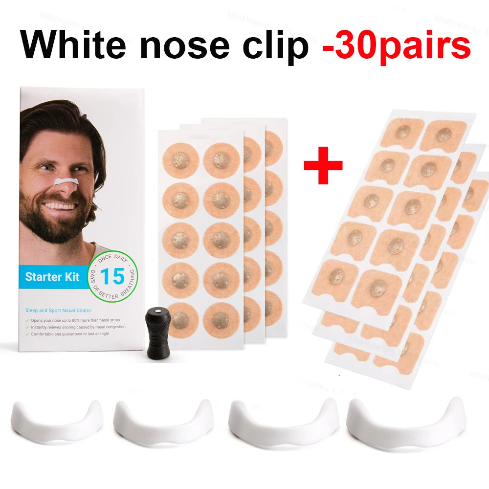 30Pairs Sport Nasal Strips Magnetic Nasal Breathing Dilator Kits Increase Air Intake Sleeping Nose Breathe Strips Nasal Dilators