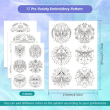 1Set 4Sheets Dragon Water Soluble Embroidery Stabilizer Stars Hand Sewing Stabilizers Self Adhesive Washable Stick and Stitch