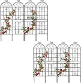 4 Pack Metal Garden Trellis 86.7" H Garden Fence Rustproof Trellis for Climbing Plants Support Roses Flower Outdoor Lawn Green-B