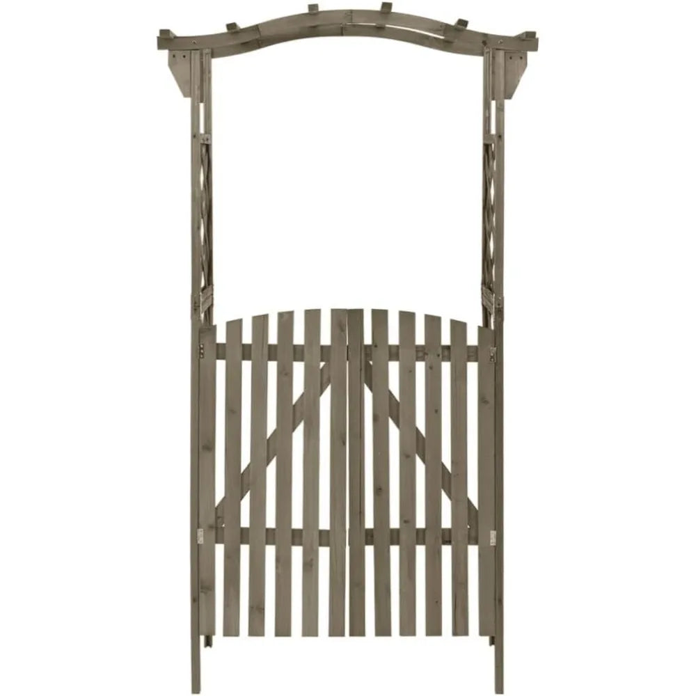 Wooden Arbor Arch with Gate | Wedding Arches Archway for Ceremony Party | Wood Garden Trellis Arbor for Outdoor Patio Bakcyard Y