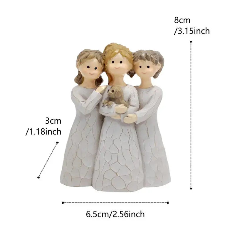 Three Sisters Statue Friend Statue Resin Sister Figurine For Best Friend Women Collection Art Crafts Tabletop Sculpture For