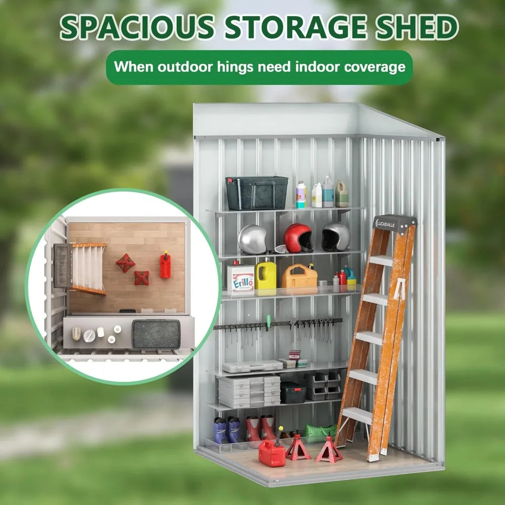 3x3 FT Outdoor Storage Shed Metal Building for Backyard Garden Patio Lawn Storage, Tool Shed for Bike Lawn Mower with Lockable