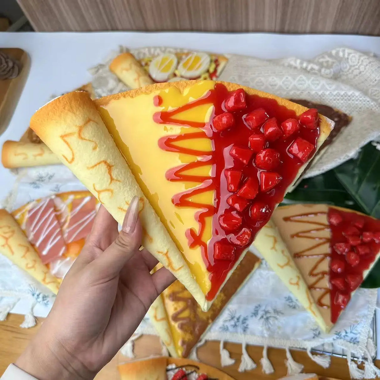 Simulated Pancake Model Fake Food Pasta Kitchen Props Gourmet Restaurant Window Decoration Home Decor