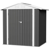 Storage Shed Waterproof Metal Garden Shed with Lockable Door Utility Tool Shed Outdoor Storage for Backyard, Patio and Lawn (6