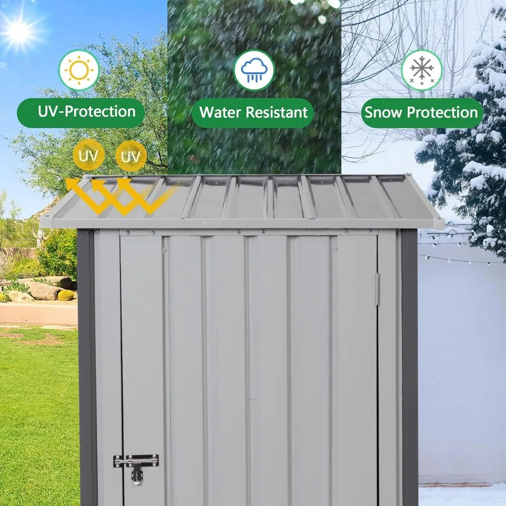 3x3 FT Outdoor Storage Shed Metal Building for Backyard Garden Patio Lawn Storage, Tool Shed for Bike Lawn Mower with Lockable