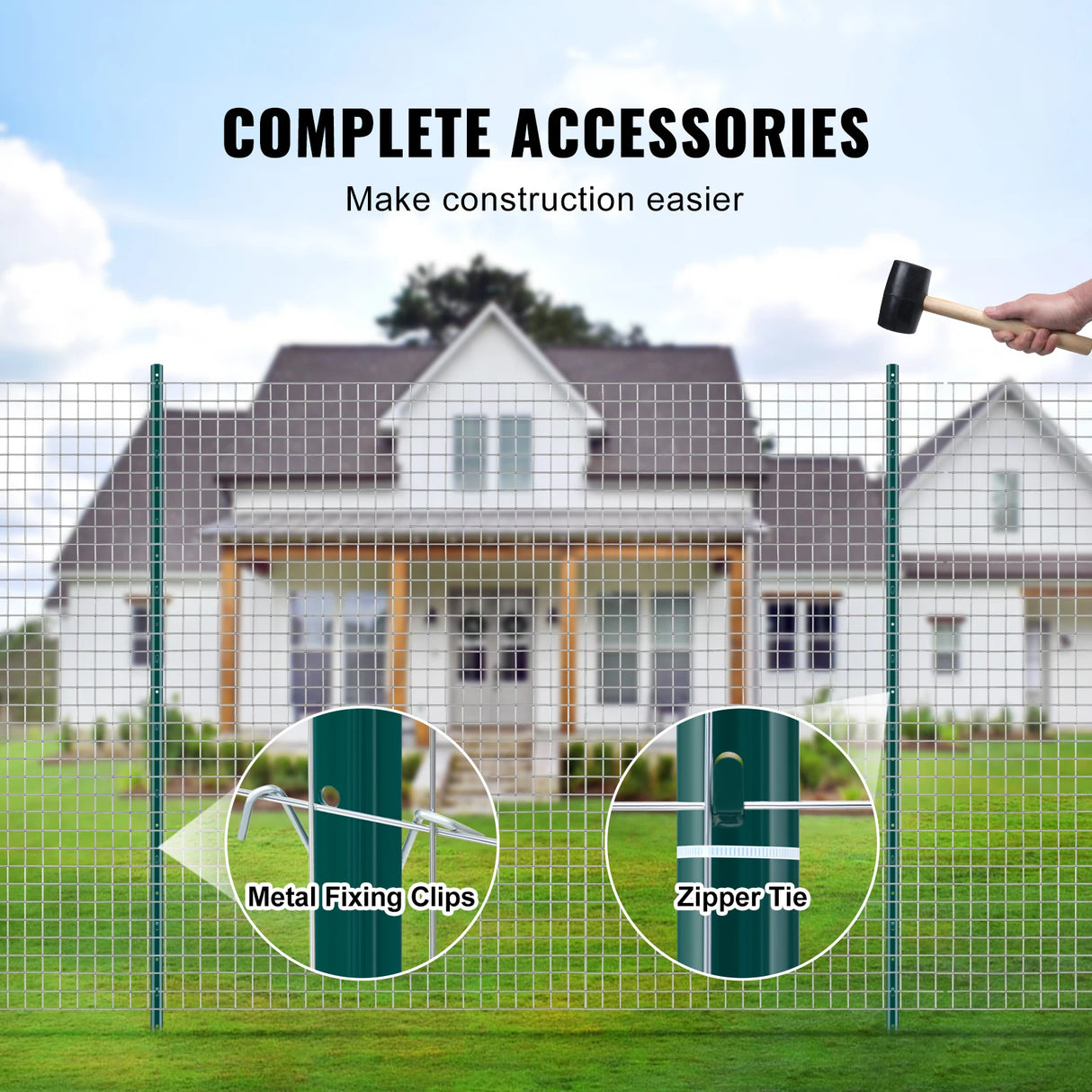 VEVOR Fence Post T-Post Heavy Duty Metal Fence Posts Sturdy Steel Fence Stakes for Garden Yard Lawn Farms & Outdoor Wire Fencing