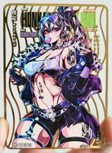 28PC/Set Anime Goddess Story DIY ACG Tsunade Albedo Kurumi Sexy Metal Card Collectible Cards Boys Play Toys Birthday Gifts