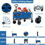 Wagon Cart Foldable Heavy Duty Utility Cart for Groceries, Sports, Gardening, Shopping portable folding cart foldable cat