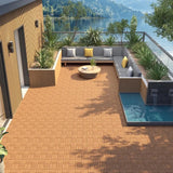 108pcs Hardwood Interlocking Patio Deck Tiles Acacia Waterproof Wood Flooring Tiles for Patio Garden Poolside, 12'' x12''