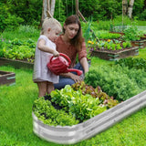 Raised Garden Bed Kit for Vegetables Flower Galvanized Metal Planter Boxs Designed for Easy DIY and Cleaning Not Twist Or Rot
