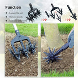 2 in 1 Garden Aerator Ventilated Scarifier Gardening Rotary Tiller Rotary Cultivator Tool Garden Lawn Ripper for Garden Lawn