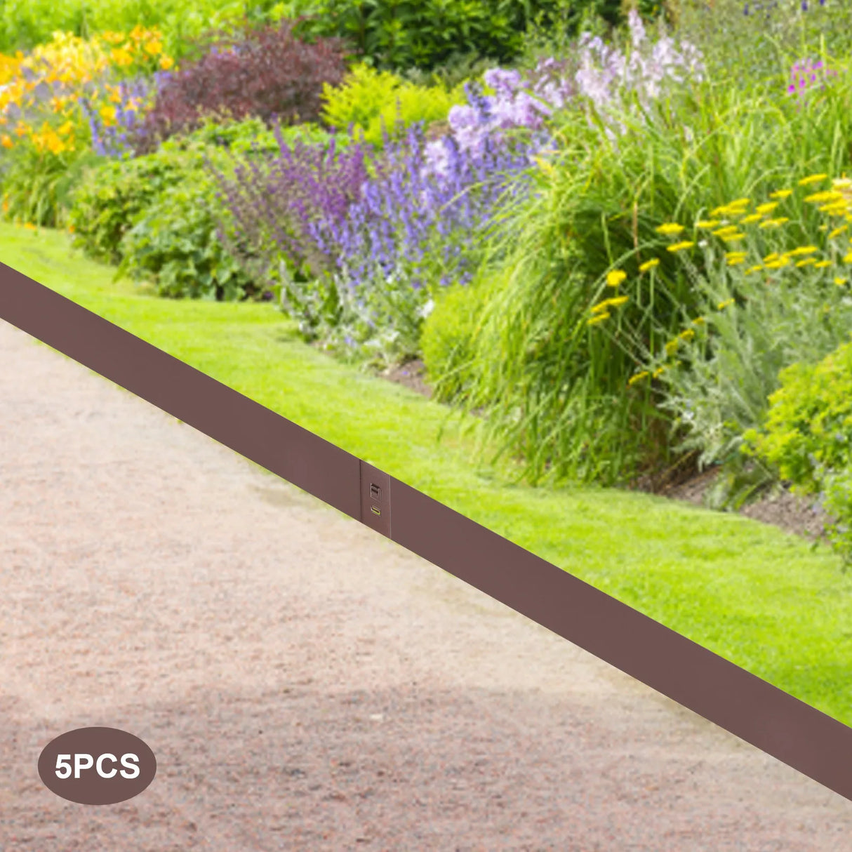 4"x39" 5x Metal Landscape Edging Steel Lawn Edging Bendable Metal Garden Barrier