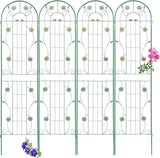 4 Pack Metal Garden Trellis 86.7" H Garden Fence Rustproof Trellis for Climbing Plants Support Roses Flower Outdoor Lawn Green-B