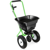 Walk-Behind Broadcast Spreader, 80LBS Capacity Fertilizer Spreader for Salt, Ice Melt, Grass Seed, Lawn and Garden Seeder
