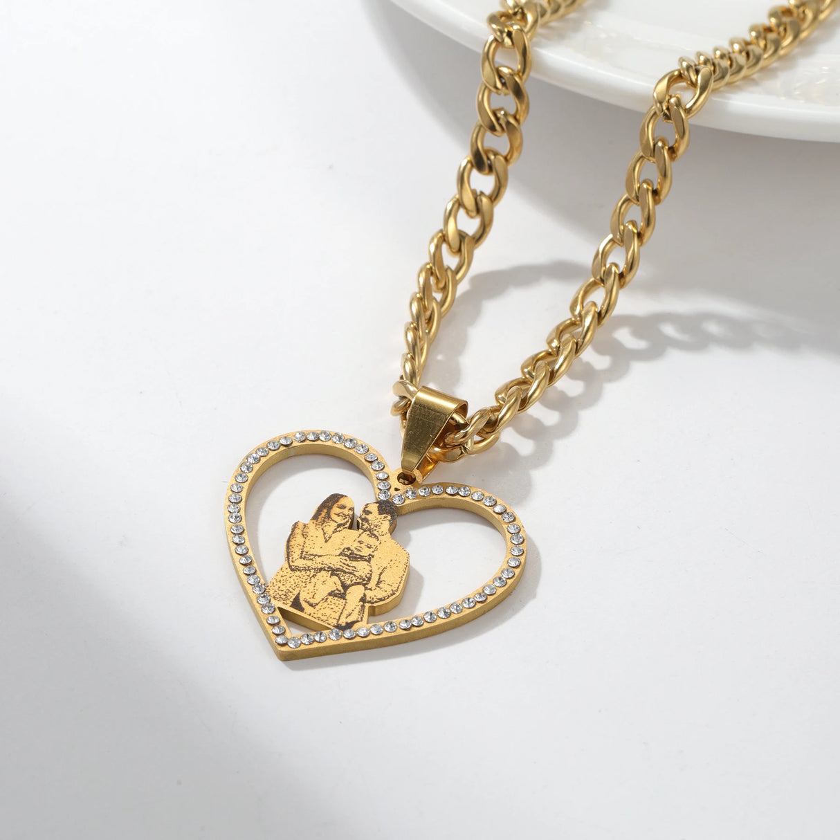 Personalized Mother's Day Gift Custom Photo Engraved Necklace Custom Photo Pendant Memory Family Jewelry Gifts Free Jewelry box