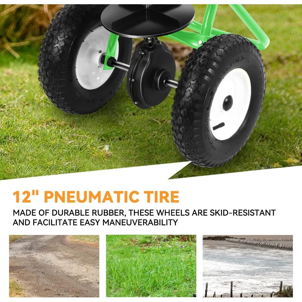 Walk-Behind Broadcast Spreader, 80LBS Capacity Fertilizer Spreader for Salt, Ice Melt, Grass Seed, Lawn and Garden Seeder