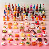 random Miniature Dollhouse Supermarket Food Snacks Mini Cake Wine Drink for Blyth Barbies BJD Doll Accessories Kids Gift