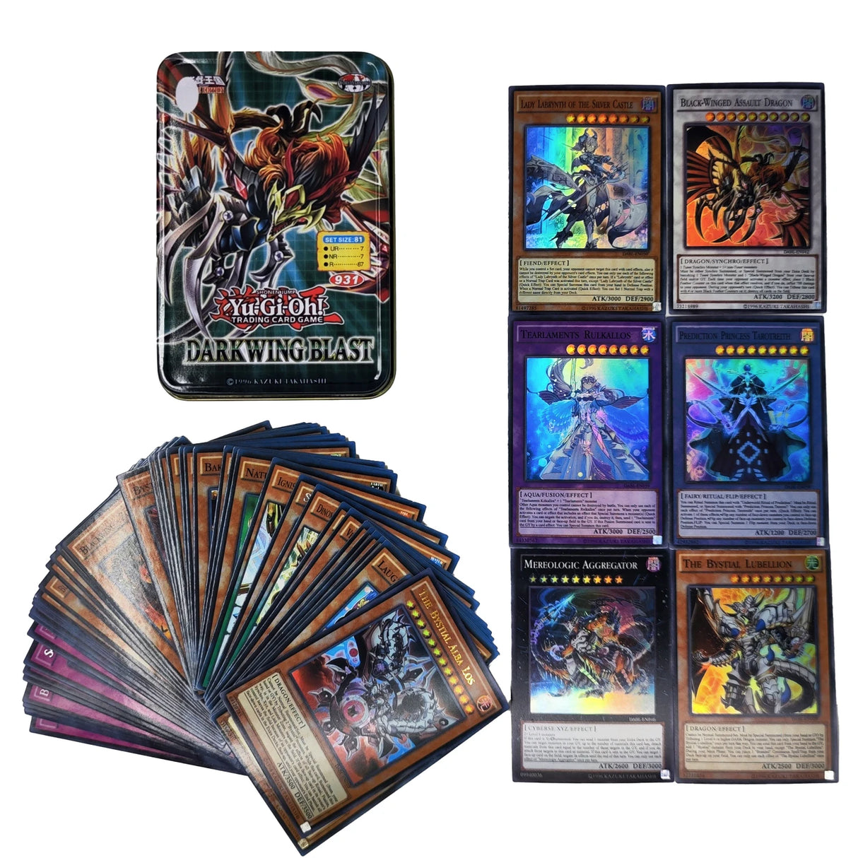 Yu Gi Oh Cards KAIBA PACK 3 Card Deck English TCG Holographic Golden White Dragon Duel Game Collection Card with Tin Box