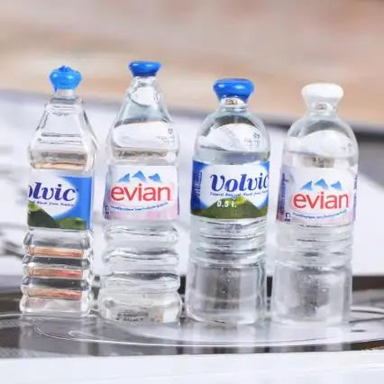1:12 Dollhouse Miniature Simulation Mineral Water Bottle with Box Drink Model Miniaturas Play Kitchen Doll Supermarket Food Toy